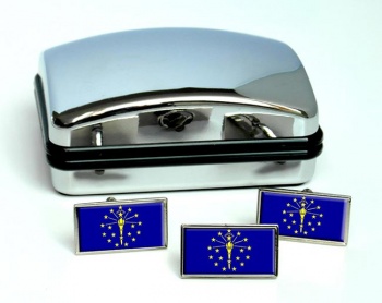 Indiana Flag Cufflink and Tie Pin Set