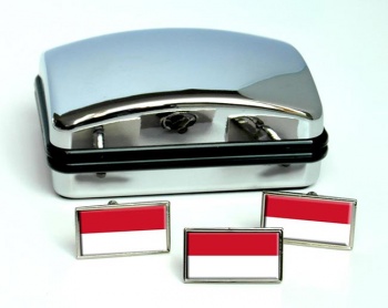 Indonesia Flag Cufflink and Tie Pin Set