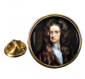 Sir Isaac Newton Round Pin Badge