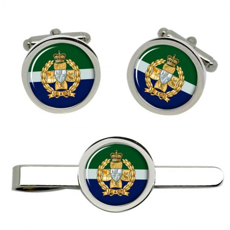 Inns of Court and City Yeomanry, British Army ER Cufflinks and Tie Clip Set