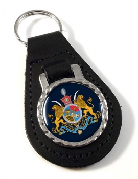 Imperial Coat of Arms Iran Leather Key Fob