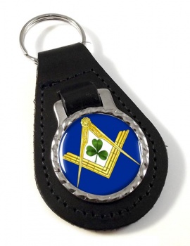 Irish Masons Masonic Leather Key Fob
