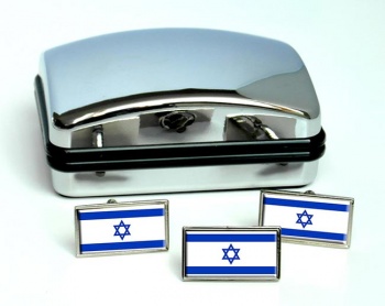 Israel Flag Cufflink and Tie Pin Set