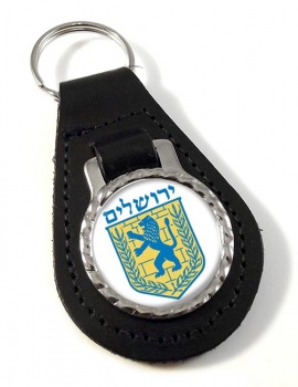 Jerusalem (Israel) Leather Key Fob