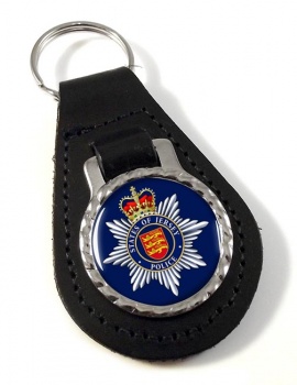States of Jersey Police Leather Key Fob