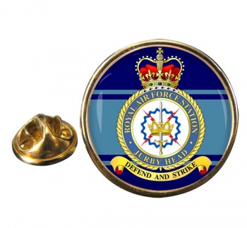 RAF Station Jurby Head Round Pin Badge