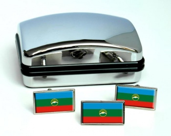 Karachay-Cherkessia Flag Cufflink and Tie Pin Set