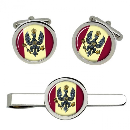 King's Royal Hussars, British Army Cufflinks and Tie Clip Set