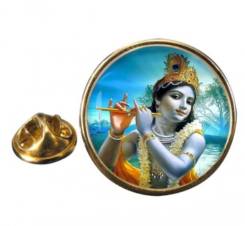 Krishna Youth Round Pin Badge
