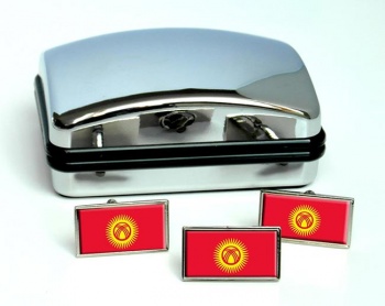 Kyrgyzstan Flag Cufflink and Tie Pin Set