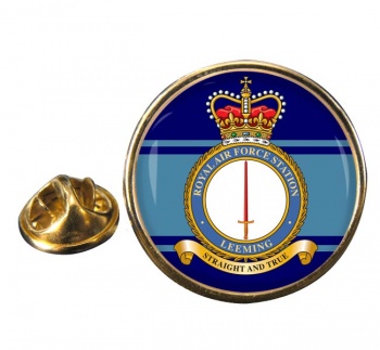 RAF Station Leeming Round Pin Badge