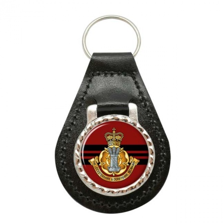 Leicestershire and Derbyshire Yeomanry, British Army ER Leather Key Fob