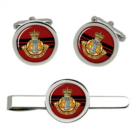 Leicestershire and Derbyshire Yeomanry, British Army ER Cufflinks and Tie Clip Set