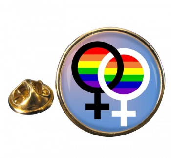 Lesbian Double Venus Symbol Round Pin Badge