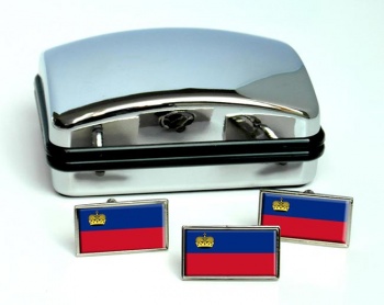 Liechtenstein Flag Cufflink and Tie Pin Set