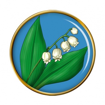Lily of the Valley Round Pin Badge