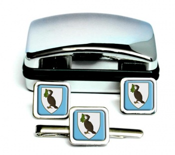 Liverpool (England) Square Cufflink and Tie Clip Set