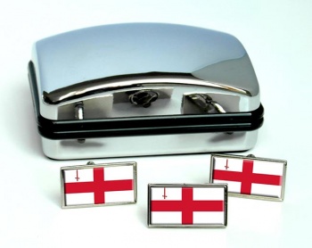 London (England) Flag Cufflink and Tie Pin Set