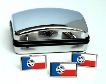 Lubbock TX Flag Cufflink and Tie Pin Set