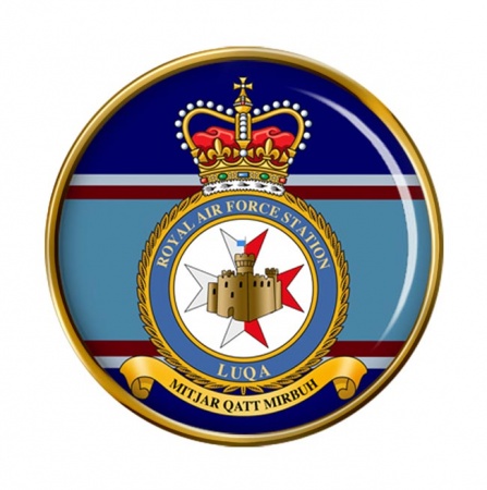 RAF Station Luqa Round Pin Badge
