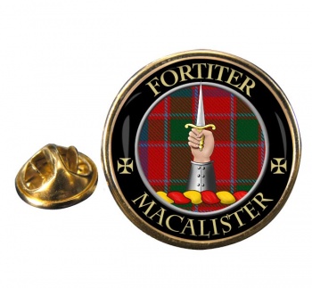 Macalister Scottish Clan Round Pin Badge