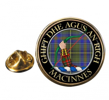 MacInnes Scottish Clan Round Pin Badge