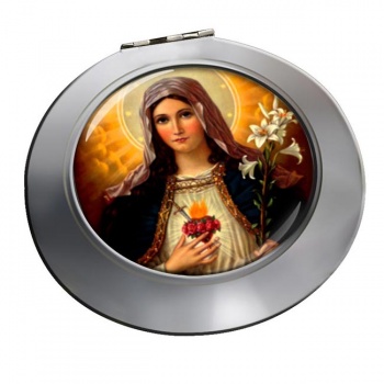 Mary Sacred Heart Chrome Mirror