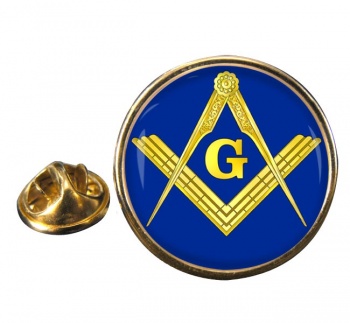 Masonic Square and Compasses Round Pin Badge