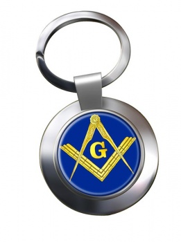 Masonic Square and Compasses Chrome Key Ring