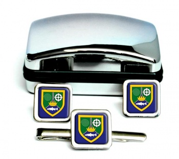 County Meath (Ireland) Square Cufflink and Tie Clip Set