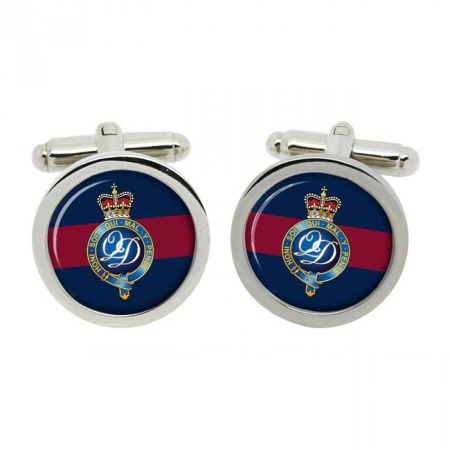 Minden Band of the Queen's Division, British Army Cufflinks in Chrome Box