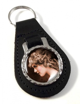 Mary Pickford Leather Key Fob