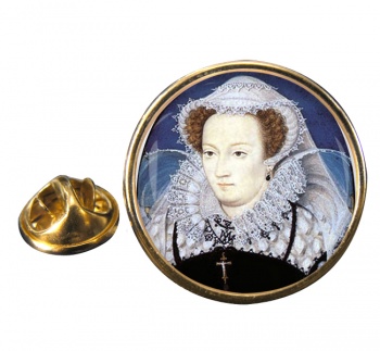 Mary Queen of Scots Round Pin Badge