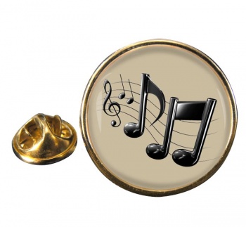 Music Notes Round Pin Badge