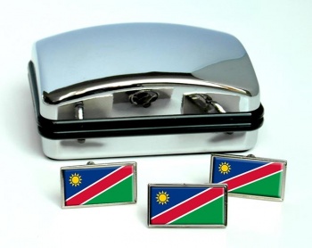 Namibia Flag Cufflink and Tie Pin Set