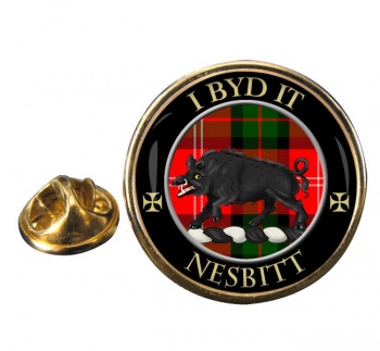 Nesbitt Scottish Clan Round Pin Badge