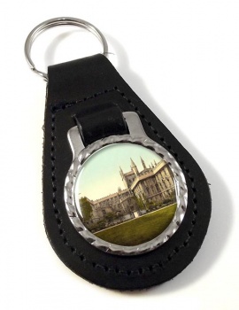 New College Oxford Leather Key Fob