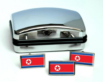 North Korea Flag Cufflink and Tie Pin Set