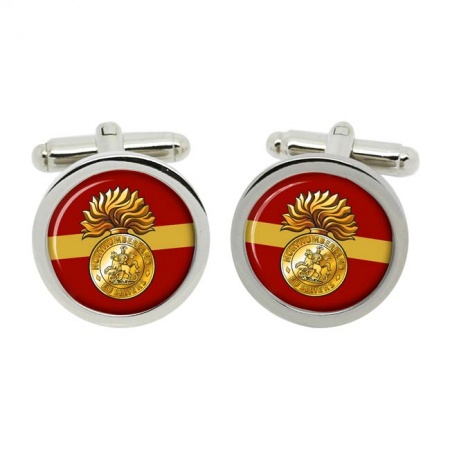Royal Northumberland Fusiliers Badge, British Army Cufflinks in Chrome Box