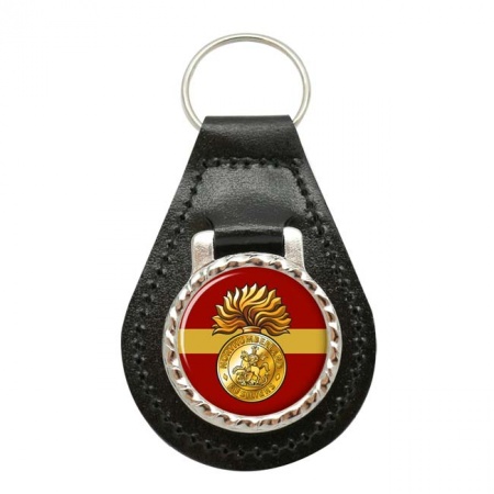 Royal Northumberland Fusiliers Badge, British Army Leather Key Fob