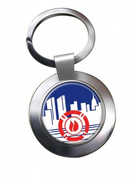New York City Fire Department Chrome Key Ring