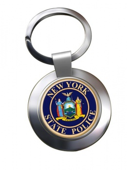 New York State Police Chrome Key Ring