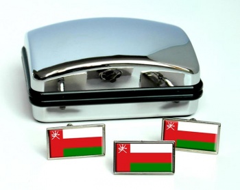 Oman Flag Cufflink and Tie Pin Set