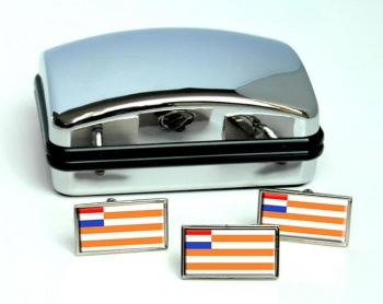 Orange Free State (South Africa) Flag Cufflink and Tie Pin Set