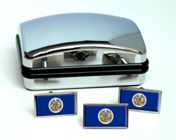 Organization-of-American-States-OAS Flag Cufflink and Tie Pin Set