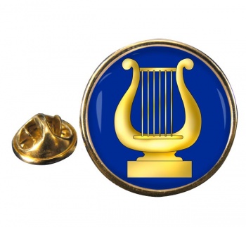 Masonic Lodge Organist Round Pin Badge