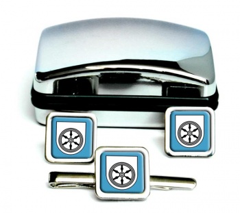 Osnabruck (Germany) Square Cufflink and Tie Clip Set