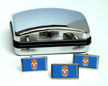 Ourense (Spain) Flag Cufflink and Tie Pin Set