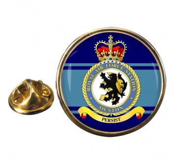 RAF Station Ouston Round Pin Badge