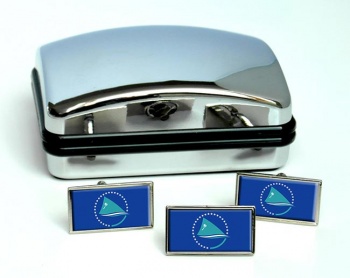 Pacific Community Flag Cufflink and Tie Pin Set